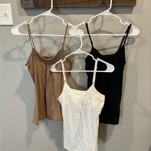 SO lace trim camisoles black, white, brown women’s size medium